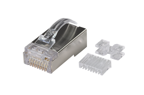 日本製線　Cat.6 シールド LANケーブル用RJ45モジュラープラグ（3ピース、ブーツ無）　NSP624-S